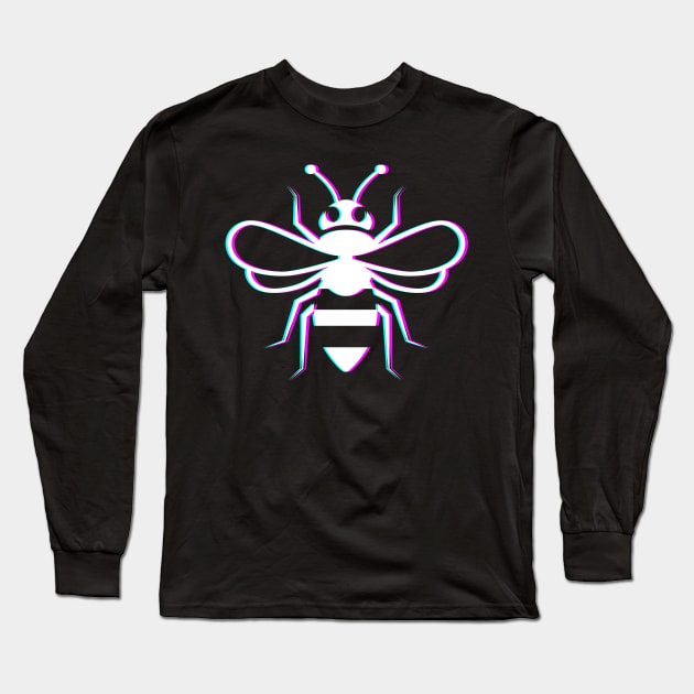 Glitch Bee Keeper Icon Long Sleeve T-Shirt by MeatMan